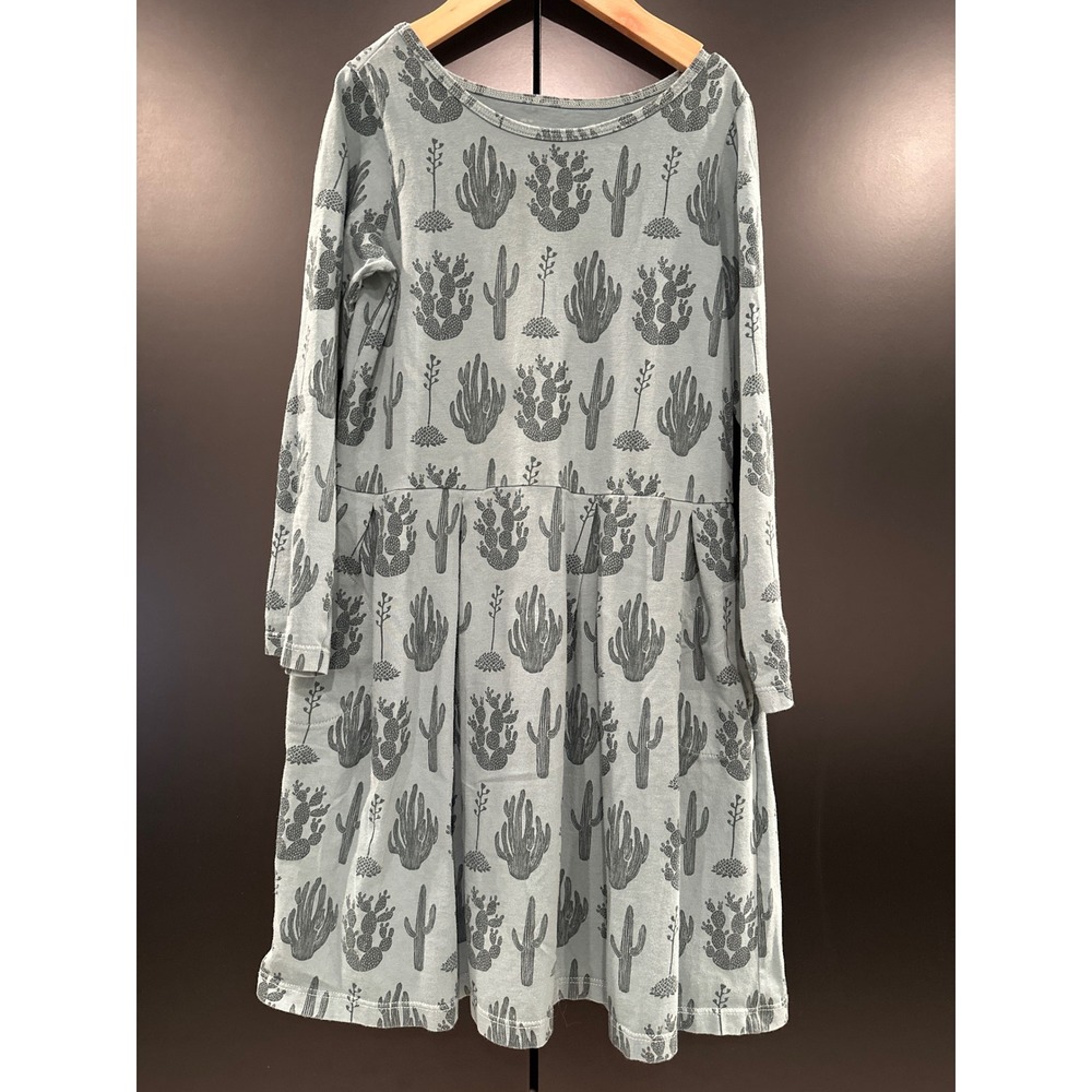 Winter Water Factory Organic Cotton Cactus Print Long Sleeve Pocket Dress‎ 8